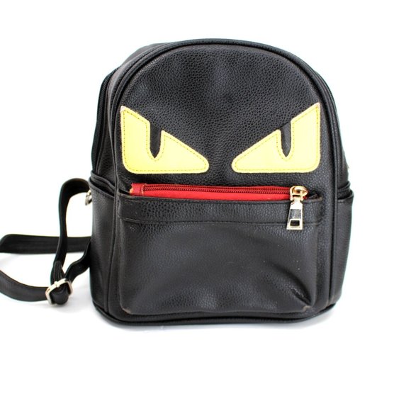 Unbranded Handbags - Grumpy Monster Backpack Bag Black Multi-pocket PVC Vinyl Rectangular Satchel
